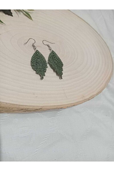 golden takış Handmade Knitted Earrings