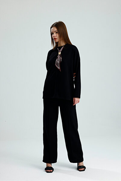 VOICTEC Women's Thessaloniki Fabric Suit with piped Tie Detail on the Front