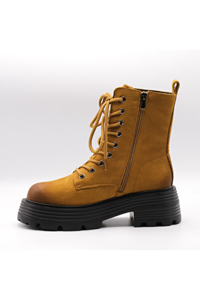 FORMAZIONE Women's genuine leather boots 2301, lace and zipper closure, 6cm sole height, fur-lined interior,