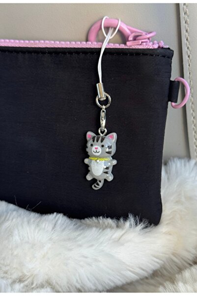 WhimsyWhite Cat Phone Charm, Colorful Phone and Bag Decoration