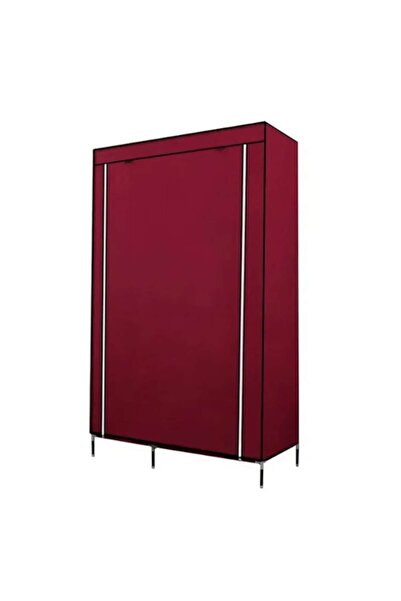 PORKY Shop Textile Wardrobe 4 Shelves, Brown, 175x105x45cm, Easy to Assemble