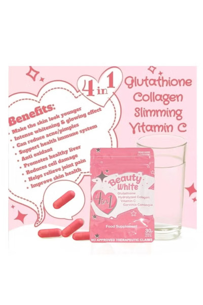 You Glow babe Beauty White 4 in 1 Glutathione Food Supplement,30 Capsules