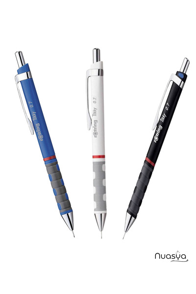 Rotring Tikky 0.7 Versatil Pen Set of 3 – Black + Blue + White - Automatic Mechanical Pencil
