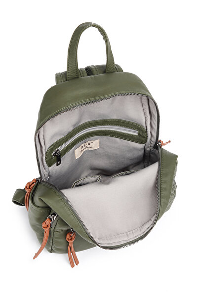 Hüvendo Barcelona Medium Size Multi-Pocket Soft Design Sports and Casual Women's Backpack Beige