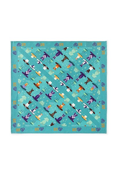 All We Need Is Pets Yoga Dogs Ver3 Green Silk Bandana for Dogs and Pet Lovers