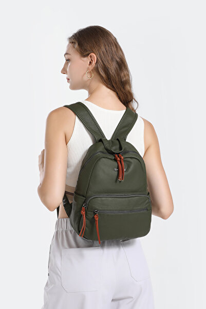 Hüvendo Barcelona Medium Size Multi-Pocket Soft Design Sports and Casual Women's Backpack Platinum