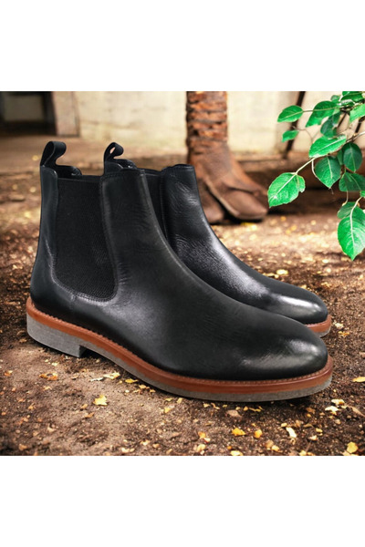 VİVA SHOES 100% Genuine Leather Eva Sole Chealse Men's Boots