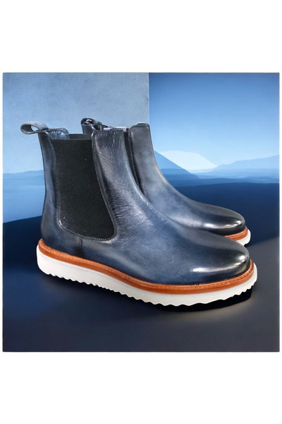 VİVA SHOES 100% Genuine Leather Eva Sole Chealsea Men's Boots