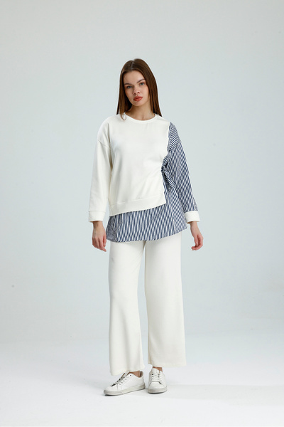 VOICTEC Women's Modal Fabric Soft Touch Shirt Paneled Double Set