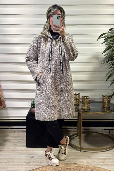 MODANI SEÇ Kapüşonlu Pelüş Teddy Kırçıklı Buklet Hırka – Yumuşak Dokulu, Over...