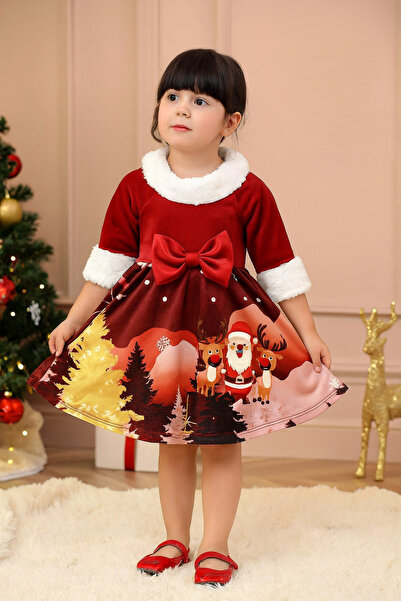 naniland.ro Unisex Christmas Dress / Tunic for Children – Santa Claus & Magical Reindeer Pattern