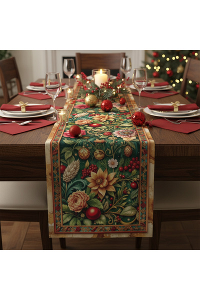 tarzınısec Christmas Themed Digital Printed Runner Cover Christmas 40X140 cm