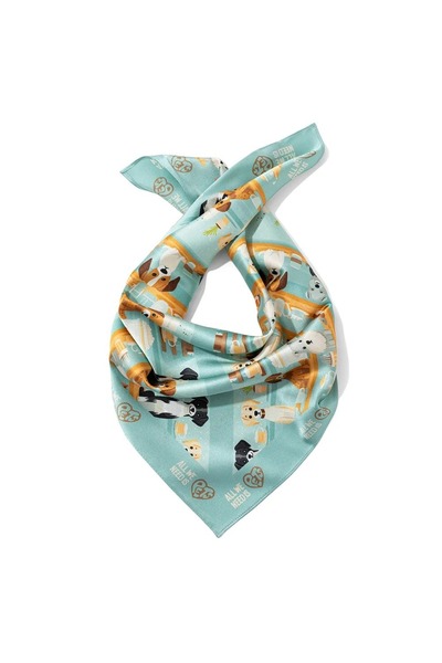 All We Need Is Pets Bandană de mătase albastră pentru câini și iubitori de animale de companie, tip bomboane de la Puppies Candy Shop