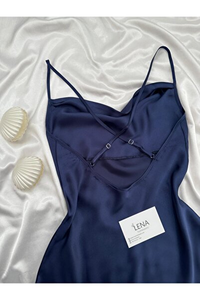 Lena Homewears Veronica Navy Blue 7-Piece Boxed Piece Giant Pajamas Nightgown Dressing Gown Underwear Luxury Bridal Dowry Set