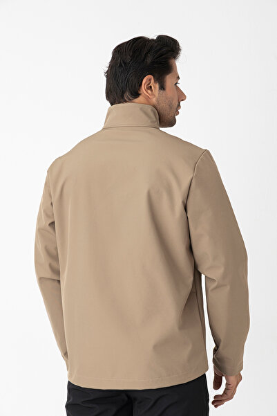 Crozwise Beige Men's Waterproof Softshell Outdoor Coat / Jacket - 5039-02