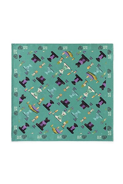 All We Need Is Pets Bandană de mătase verde Yoga Dogs Ver2 pentru câini și iu...