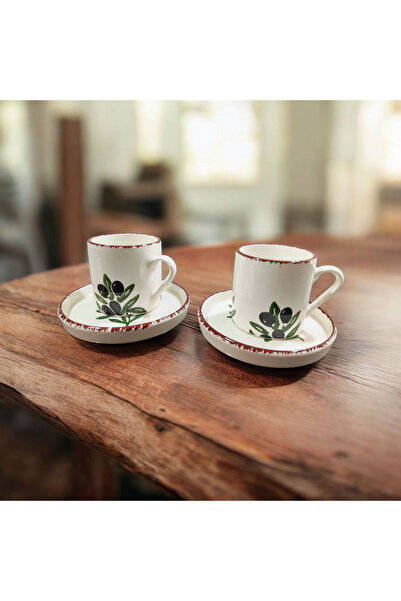 Ganita home Coffee Cup Olive 2 Person 4 Pieces Double Size 100 ml