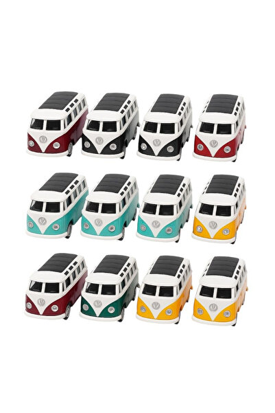 BaoBao Set of 12 Retro Metal Buses with Open Doors, Car Toys 3+