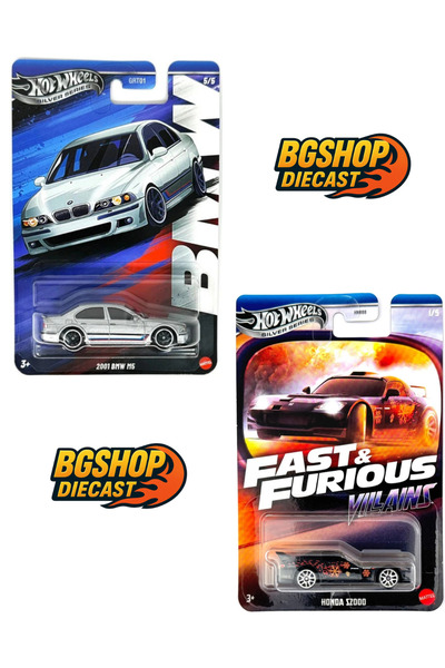 HOT WHEELS 2001 BMW M5- F&F Honda S2000 (Uzun Kart) (Alt üst Metal)