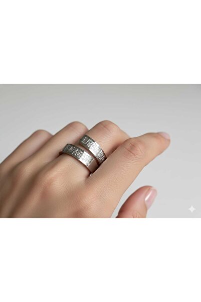 Miyoste Ayetel Kürsi Yüzük Paslanmaz Çelik Erkek/Kadın Gümüş Renk Yüzük (1 Adet)