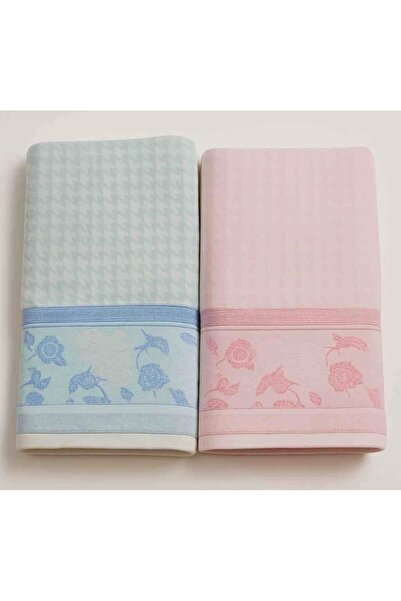 Özdilek 2 ШТУКИ Великий рушник для ванної кімнати Letya (100x150 см) Рожево-блакитний