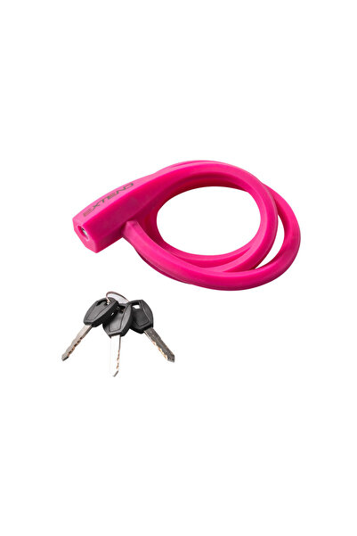 M-wave Ticon Extendable Key Anti-Theft System, Pink, 12*1000mm