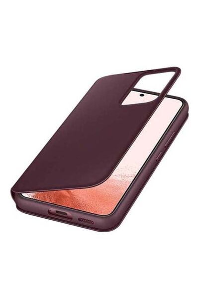 Generic Smart View Cover For Samsung Galaxy S22 Ultra - Burgundy