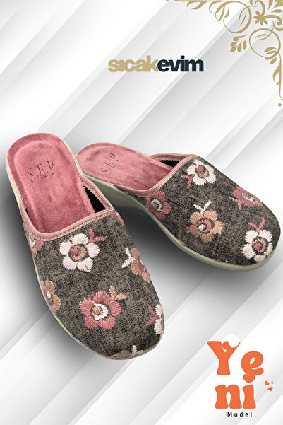 sermoda Γυναικείες παντόφλες εσωτερικού χώρου – Παντόφλες εσωτερικού χώρου με ελαφριά σόλα πολυελαίου, ζεστές παντόφλες εσωτερικού χώρου γκρι ροζ