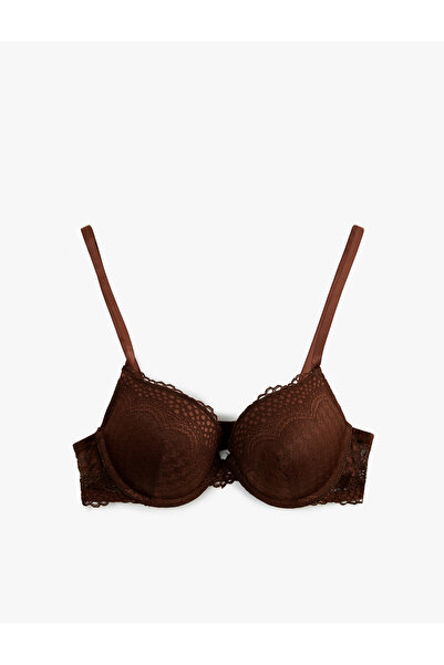 Koton Σουτιέν με επιπλέον γέμιση και υποστήριξη με λεπτομέρεια από δαντέλα από βισκόζη