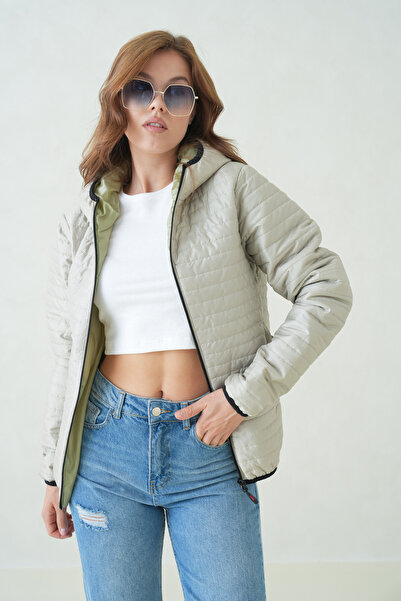 D1fference Kadın İçi Astarlı Rüzgar Geçirmez Sıcak Tutan Elyaf Dolgulu Ultra Hafif Spor Mont