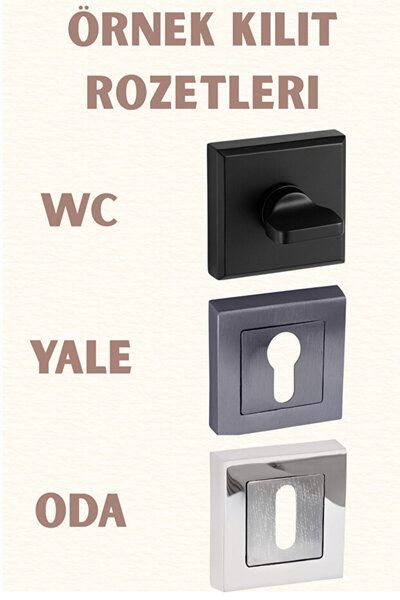 zerafev Lüks Stil Lale Aynalı Alüminyum Kapı Kolu (Kapı Kulbu) (Oda Tipi) Altın - Saten