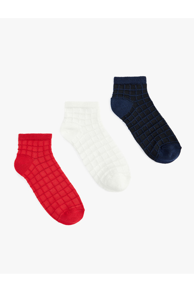 Koton Комплект от 3 чифта памучни чорапи с каре
