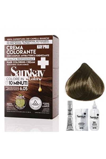 Kaypro سانيكي صبغة شعر أشقر غامق شوكولاته 6.05 بخلاصة شجرة الشاي خالية من الأمونيا