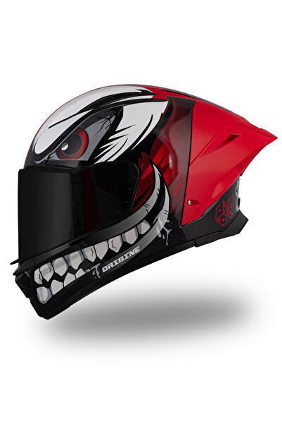 Origine Pista Joker Kırmızı Kask Siyah Vizörlü