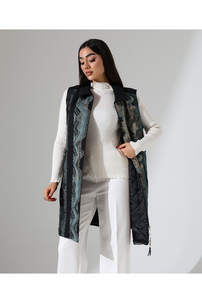 Fi'l Arz Fashion Front Tie Zipper Closure Vest