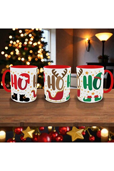 ALPŞAN TİCARET Christmas Kupa Yılbaşı Temalı Kupa Bardak HO HO HO Yeni Yıl Ko...