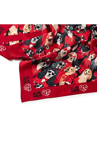 All We Need Is Pets Red Obsession Dark Red Silk Bandana for Dogs and Pet Lovers
