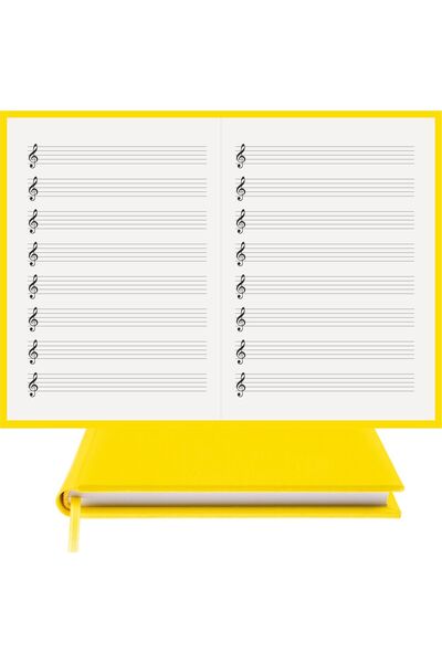 BİDEFTER Music Note Book (Left Hand Key) 100% Handmade, Hand Stitched, 2026 Special Collection – Leather Cloth –A/5