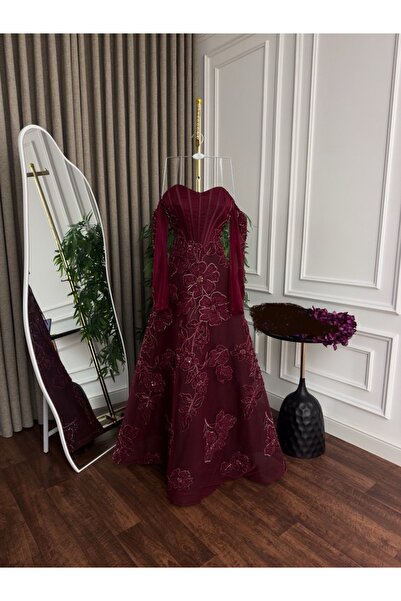 Diva style فستان سهره تل جيبون كلوش كلفه تطريز مورده بخرز