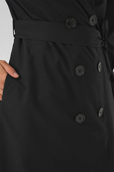 Bigdart Жіночий тренч з круазеним коміром 5978 - Чорний