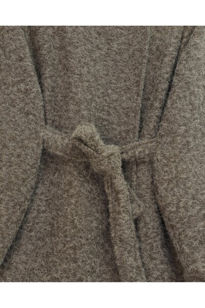 Modamorfo Lined Single Button Belted Beard Cap - Brown