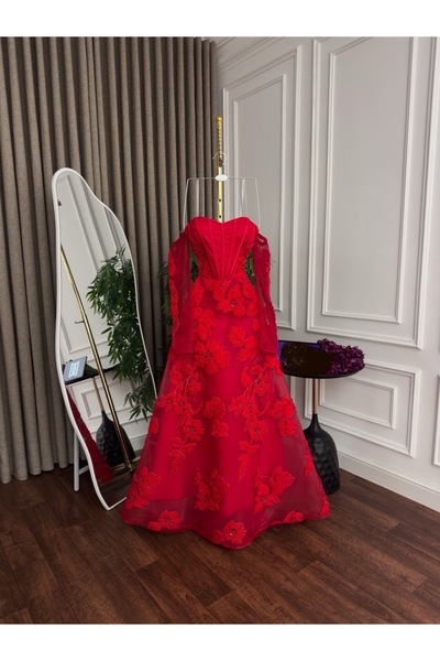 Diva style فستان سهره تل جيبون كلوش كلفه تطريز مورده بخرز