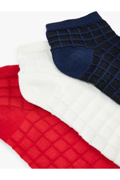 Koton Комплект от 3 чифта памучни чорапи с каре