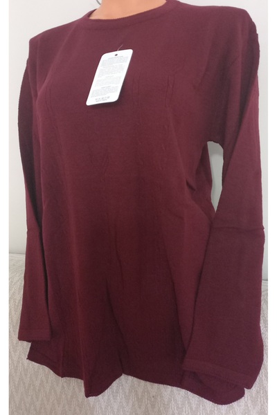Anne Er Clothing Knitwear Sweater Long-Sleeve Crew Neck Long-Sleeve Maroon