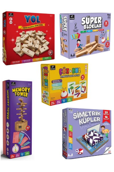 ZEKA DOLABI OYUNLARLA BİLSEM HAZIRLIK SETİ ( 5 TANE KUTU OYUNU)