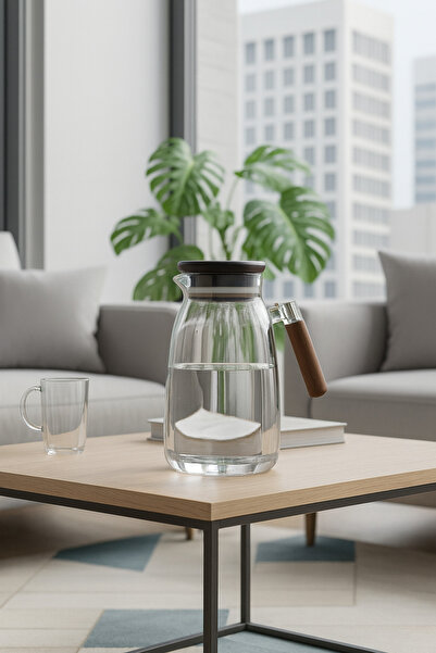 Paşabahçe 1800ml Akasya Kapak & Akasya Kulplu Cam Sürahi-Borosilikat Şık ve Sağlam