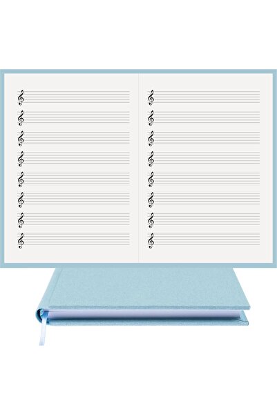 BİDEFTER Music Notebook (Left-Handed) 100% Handmade, Hand Stitched, 2026 Special Collection, Viscose Fabric – A/5