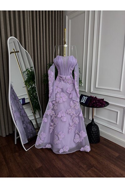 Diva style فستان سهره تل جيبون كلوش كلفه تطريز مورده بخرز