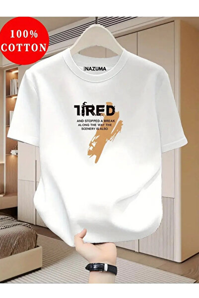 İnazuma Outdoors Unisex Oversize Βαμβακερό T-shirt με στάμπα, κοντό μανίκι κα...