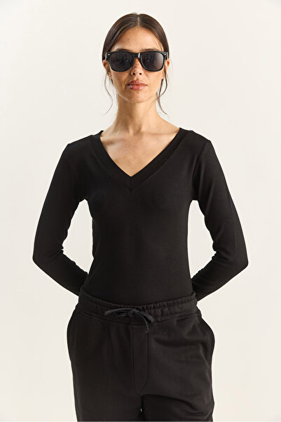 Bianco Lucci Women's Cotton V-Neck Blouse 141 60283830